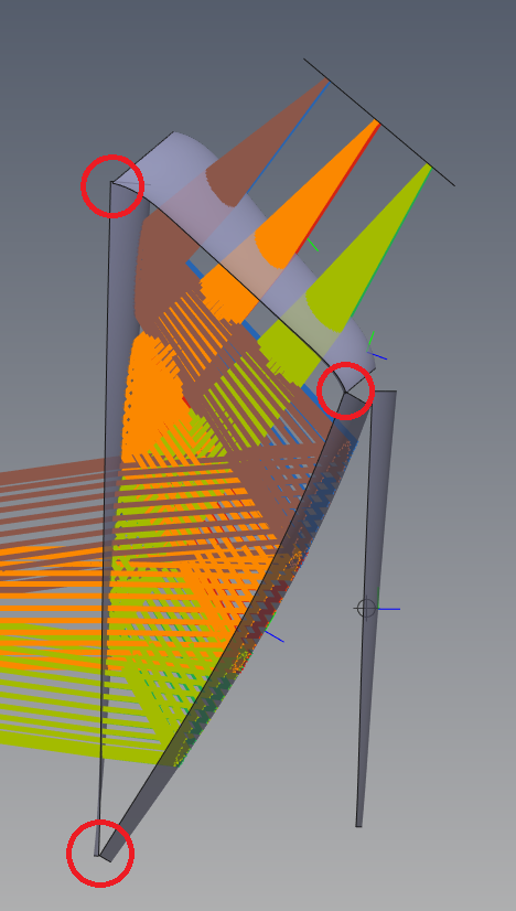 freeform prism layout showing corner constraints