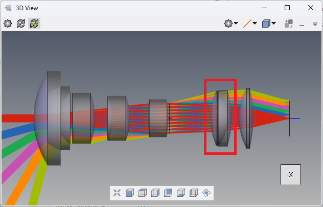 3D viewer camera objective