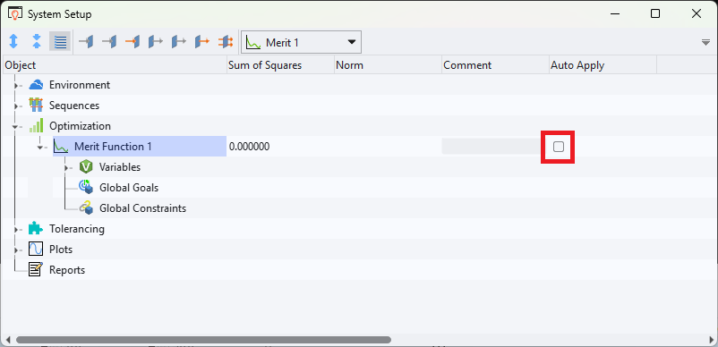 system setup editor auto merit function checkbox